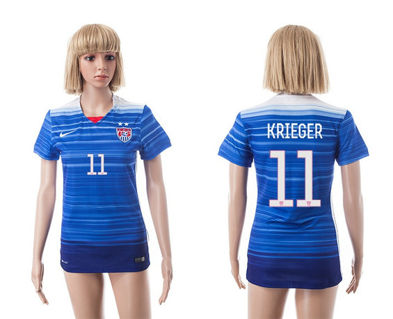 Womens 2015-2016 USA Thailand Soccer Jersey Short Sleeves blue with 2 Stars #11