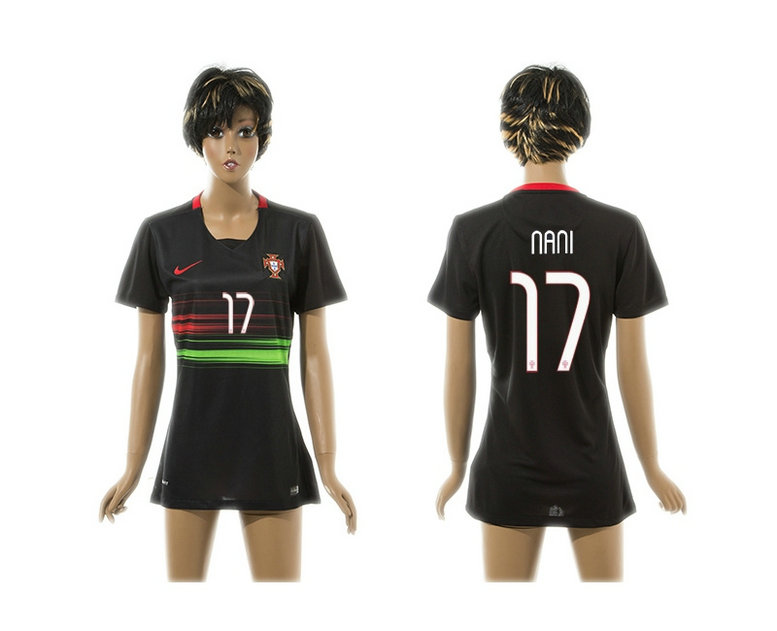Womens 2015 Portugal Thailand Soccer Jersey Black #17