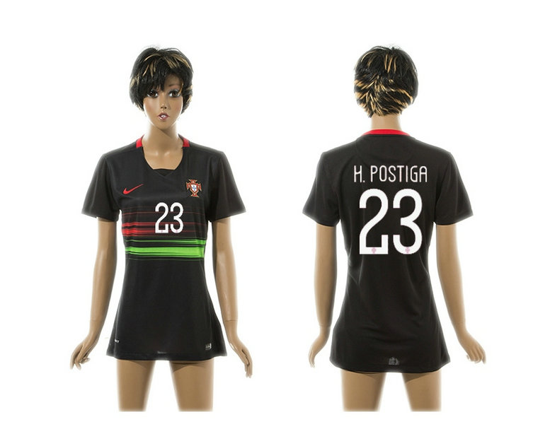Womens 2015 Portugal Thailand Soccer Jersey Black #23