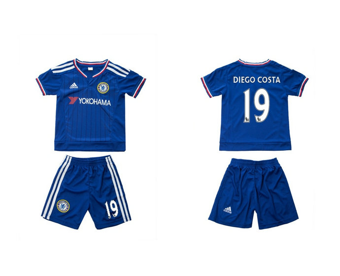 Youth 15-16 Chelsea Jersey Soccer Uniform Short Sleeves Home Blue #19