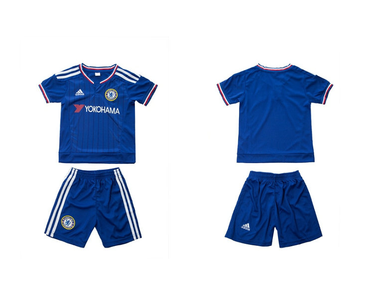 Youth 15-16 Chelsea Jersey Soccer Uniform Short Sleeves Home Blue