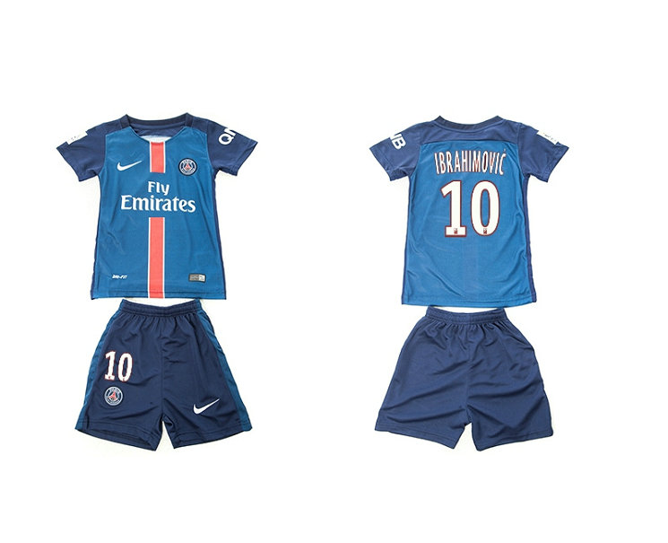 Youth 15-16 PSG Jersey Soccer Uniform Home Blank Short Sleeves #10