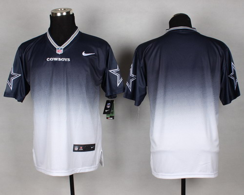 Nike Dallas Cowboys Blank Blue/White Fadeaway Elite Jersey