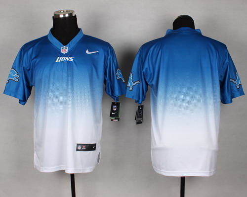 Nike Detroit Lions Blank Light Blue/White Fadeaway Elite Jersey