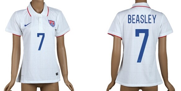2014 World Cup USA #7 Beasley Home Soccer AAA+ T-Shirt_Womens