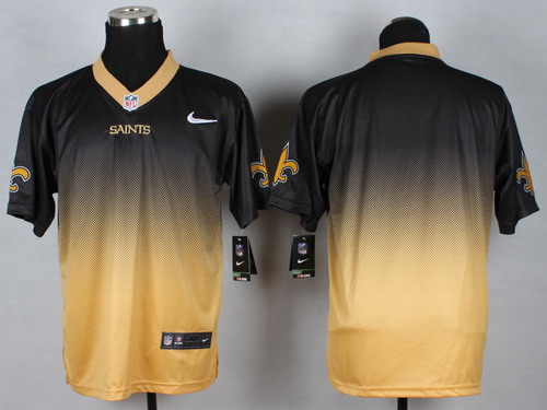 Nike New Orleans Saints Blank Black/Gold Fadeaway Elite Jersey