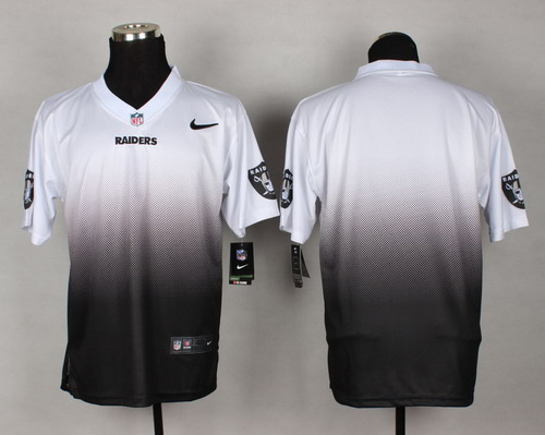 Nike Oakland Raiders Blank White/Black Fadeaway Elite Jersey