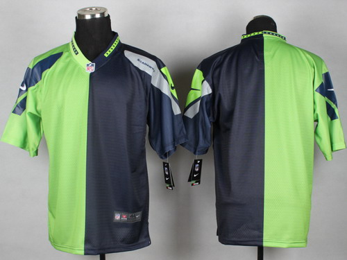 Nike Seattle Seahawks Blank Green/Navy Blue Two Tone Elite Jersey